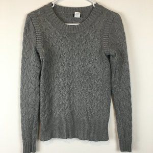 J. Crew Gray Cable Knit Sweater